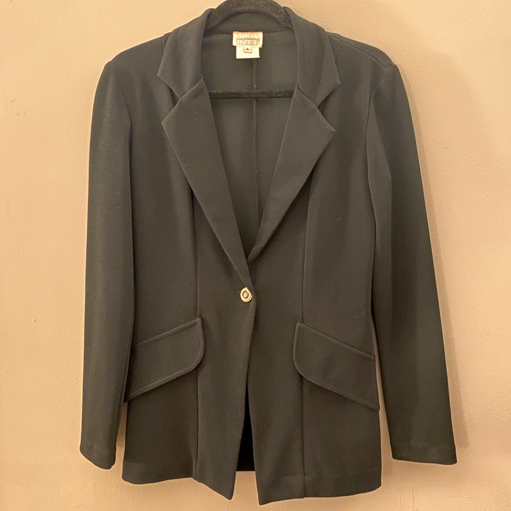 Black Blazer with Shoulder Pads